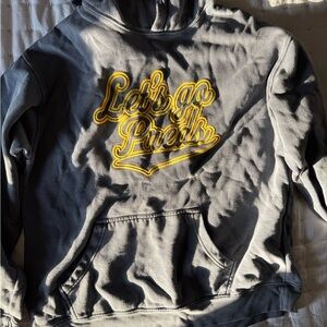 Gray Hoodie with Yellow Graphic